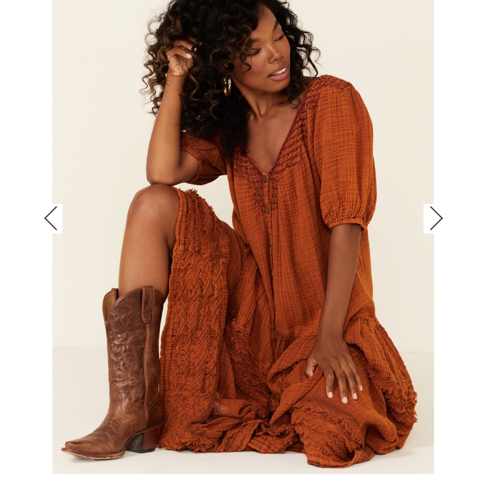 Free People Sunday Stroll embroidered Maxi Dress